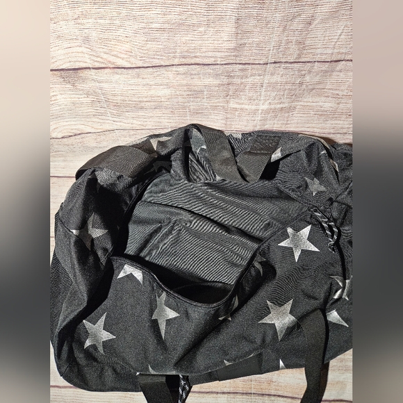 Victoria's secret PINK black silver stars large duffle bag travel bag - Picture 7 of 10